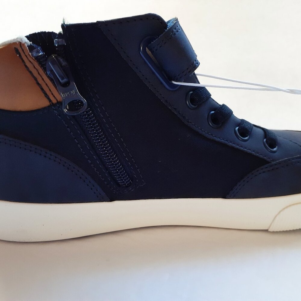 Cat & Jack Boys Shoes Navy High Top Anthony Sneakers Zip Size 6 New